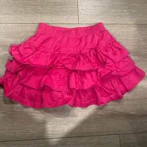 Hanna Andersson Skort Girls Sz 120 6 7 Pink Ruffle Skirt With Shorts EUC